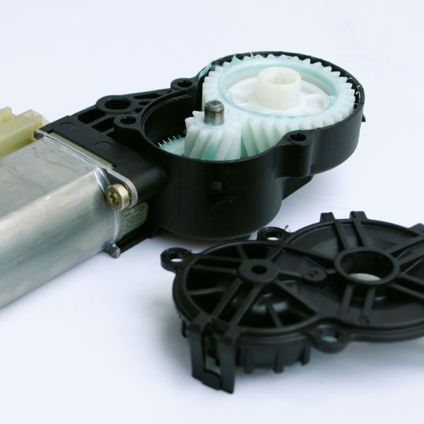 Darstellung eines Fensterhebergetriebes, geschmiert mit ELKALUB Schmierstoff