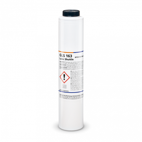 ELKALUB GLS 163 Spezialfett in einer weißen 380-g-Lube-Shuttle-Kartusche mit schwarzem Deckel