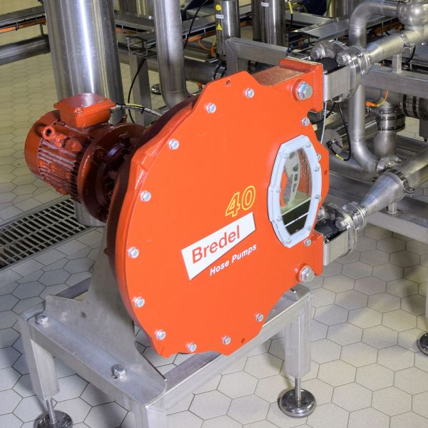 Darstellung einer mit ELKALUB LFC 800 gechmierten Schlauchpumpe in einer Brauerei